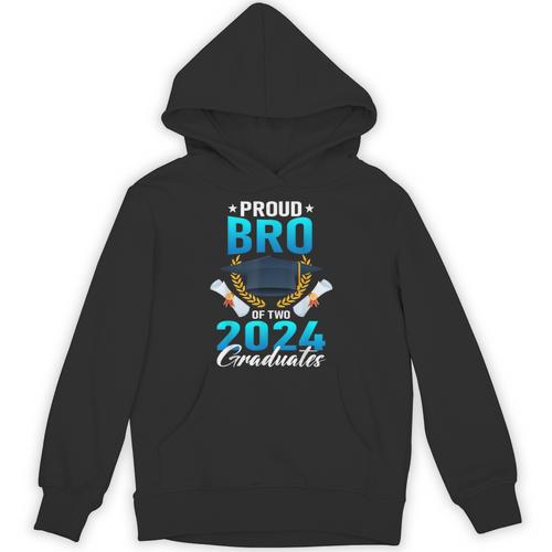 Proud Brother Of Two 2024 Graduates Twin Family Graduation Unisex Hoodie - Best Gift Smart