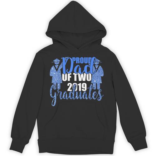 Proud Dad Of Two 2019 Graduates Twin Papa Graduation Unisex Hoodie - Best Gift Smart