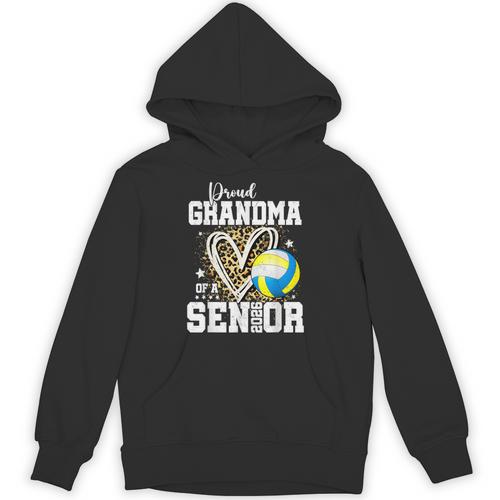 Proud Grandma Of A 2026 Senior Volleyball Graduation Leopard Unisex Hoodie - Best Gift Smart
