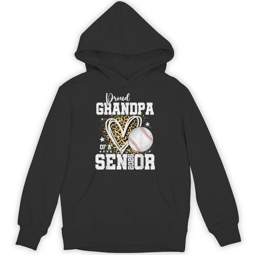 Proud Grandpa Of A 2026 Senior Baseball Graduation Leopard Unisex Hoodie - Best Gift Smart