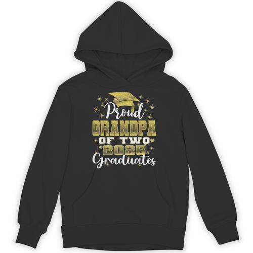 Proud Grandpa Of Two 2025 Graduates Graduation Family Unisex Hoodie - Best Gift Smart