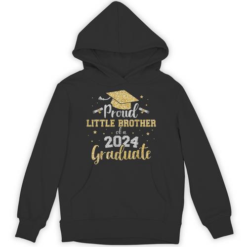 Proud Little Brother Class 2024 Graduate Senior Graduation Unisex Hoodie - Best Gift Smart