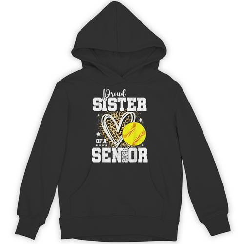 Proud Sister Of A 2026 Senior Softball Graduation Leopard Unisex Hoodie - Best Gift Smart