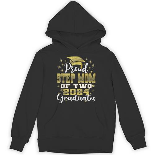 Proud Step Mom Of Two 2024 Graduate Class 2024 Graduation Unisex Hoodie - Best Gift Smart