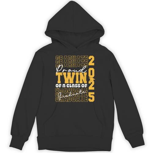 Proud Twin Of a 2025 Graduate Grad Prom Graduation Squad 25 Unisex Hoodie - Best Gift Smart