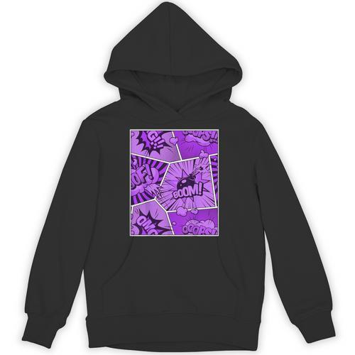 Purple Comic Book Purple Color Graphic Unisex Hoodie - Bookorys