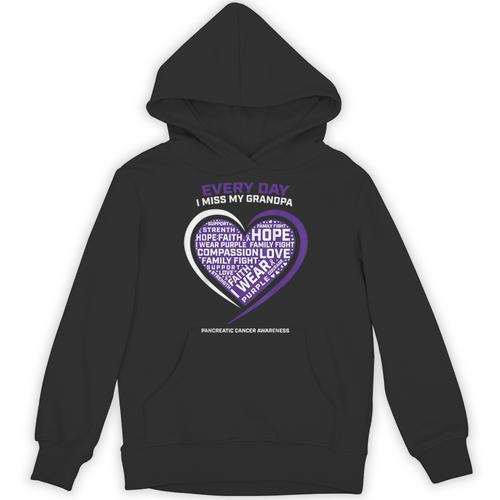 Purple In Memory Of My Grandpa Pancreatic Cancer Awareness Unisex Hoodie - Easessy