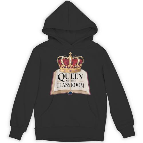 Queen Of The Classroom Appreciation Royal Crown Book Unisex Hoodie - Bookorys CA
