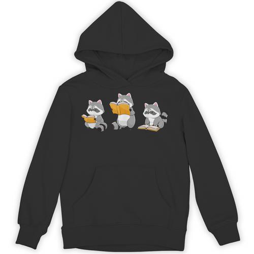 Raccoons Reading Books Raccoon Bookish Bookworm Raccoon Book Unisex Hoodie - Bookorys