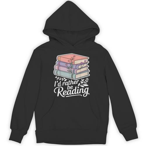 Rather Be Reading Book Lover Stack Unisex Hoodie - Bookorys UK