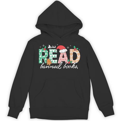 Read Banned Books Christmas Holiday Unisex Hoodie - Bookorys