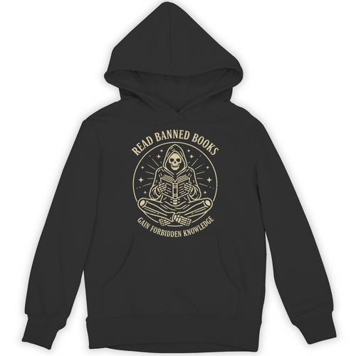 Read Banned Books Gain Forbidden Knowledge Skeleton Unisex Hoodie - Bookorys UK