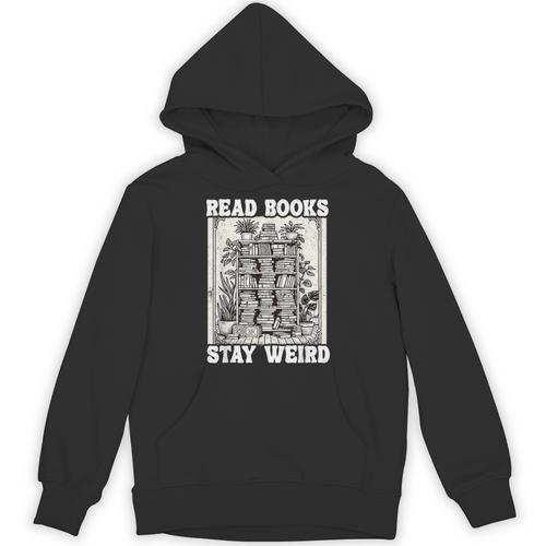 Read Books Stay Weird Introvert Book Lover Book Unisex Hoodie - Raresse