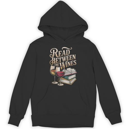 Read Between The Wines Vintage Book Lovers Wine Reading Unisex Hoodie - Bookorys