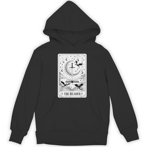 The Reader Tarot Card Bookworm Books Lover Dragon Librarians Unisex Hoodie - Bookorys