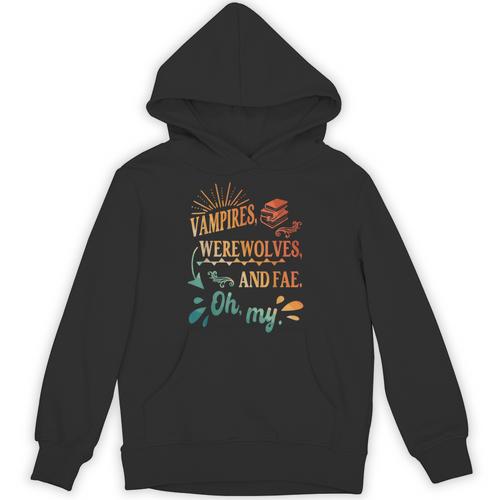 Readers Books Lovers BFF Books Club Paranormal Romance Reading Book Vampires Werewolves & Fae -Adults Short Sleeve Unisex Hoodie - Bookorys