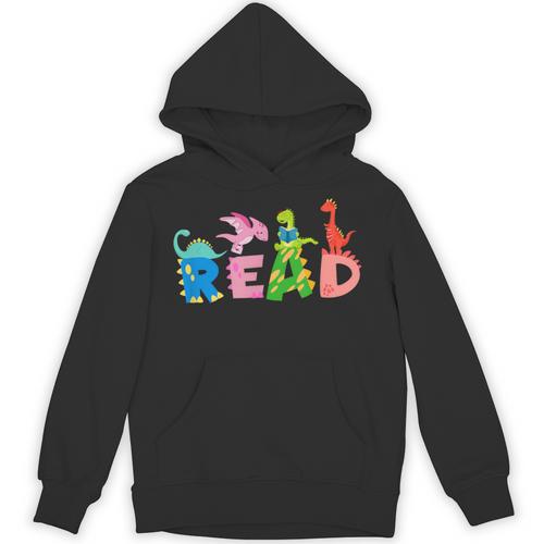 Reading Dinosaur T Rex Dino Book Lover Unisex Hoodie - Bookorys CA