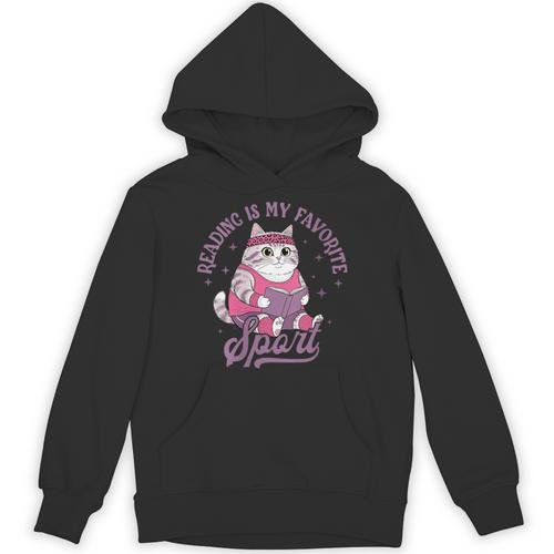 Reading Is My Favorite Sport Bookworm Cat Lover Book-Club Unisex Hoodie - Bookorys AU