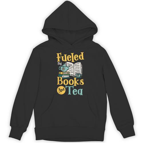 Reading Hobby Bookshelves Library Fueled By Books And Tea Unisex Hoodie - Bookorys AU