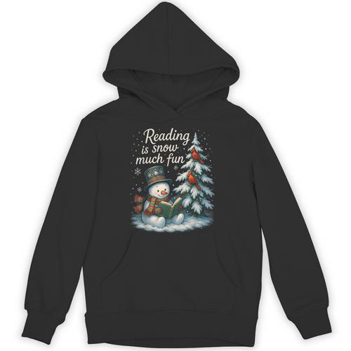 Reading Is Snow Much Fun Christmas Books Snowman Bookworm Unisex Hoodie - Bookorys