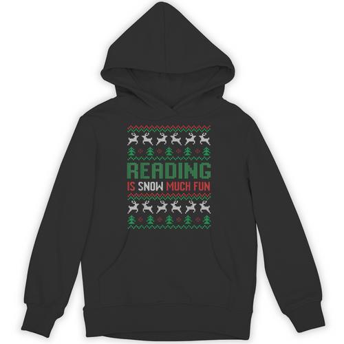 Reading Is Snow Much Fun Winter Bookworm Reading Book Lovers Unisex Hoodie - Bookorys