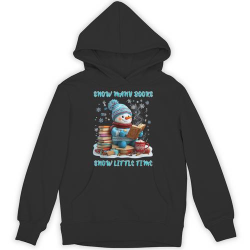 Reading Snow So Many Books Christmas Snow Little Time Unisex Hoodie - Bookorys DE