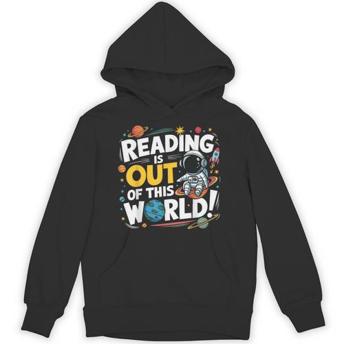 Reading Is Out Of This World Space Book Lover Kids Unisex Hoodie - Bookorys