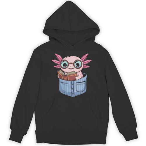 Readsalotl Axolotl Reading Book Lover Reading Pocket Axolotl Unisex Hoodie - Bookorys