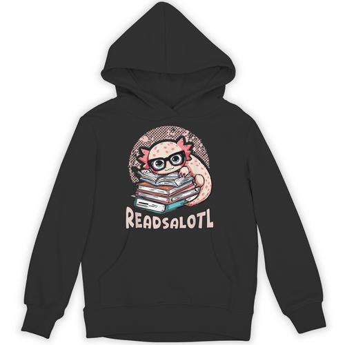 Readsalotl Axolotl Reading Books Glasses Bookworm Pun Fun Unisex Hoodie - Bookorys