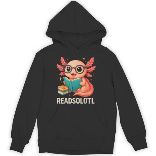 Readsolotl Kawaii Axolotl Reading Book Lover Unisex Hoodie - Bookorys