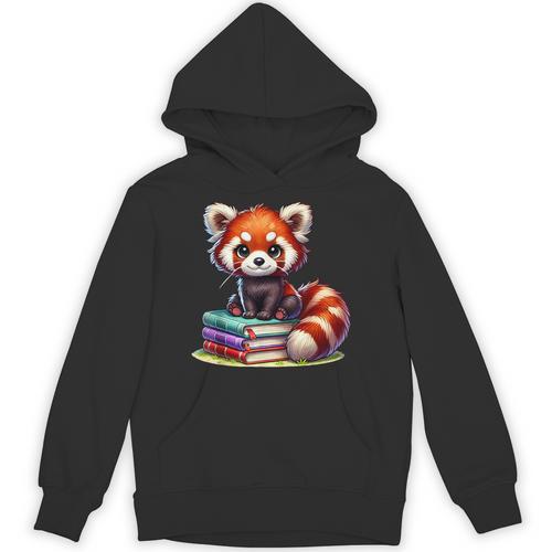 Red Panda Books Lover Reading Bookworm Unisex Hoodie - Bookorys