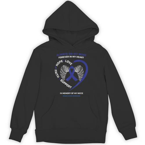 Remembrance In Memory Of My Niece Colon Cancer Awareness Unisex Hoodie - Easessy