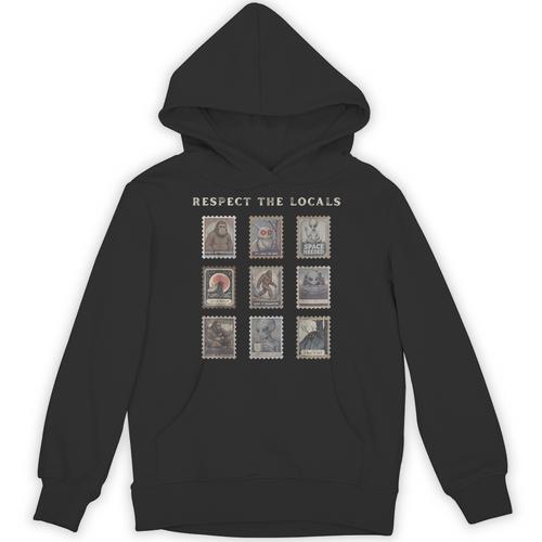 Respect The Locals Cryptid Mothman Hiking Bigfoot Introverts Unisex Hoodie - Raresse