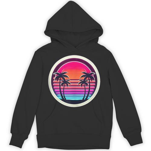 Retro 80s Synthwave Sunset & Palm Trees Retro Nostalgia 80s Unisex Hoodie - Figerry