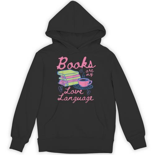 Retro Books Are My Love Language Valentine Book Lovers Unisex Hoodie - Bookorys CA