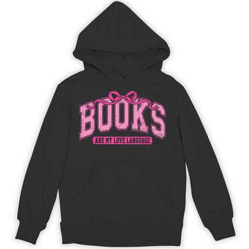 Retro Pink Coquette Bow Valentine Book Lover Varsity Unisex Hoodie - Bookorys CA
