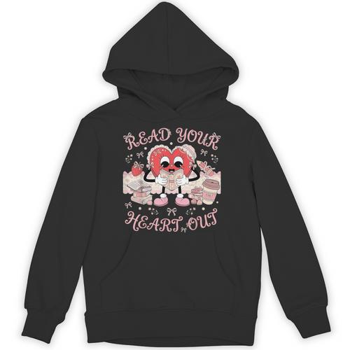 Retro Read Your Heart Out Valentine’s Day Teacher Book Lover Unisex Hoodie - Bookorys UK