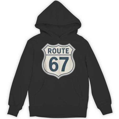Retro Route 67 Highway Sign Vintage Road Nostalgia Unisex Hoodie - Figerry