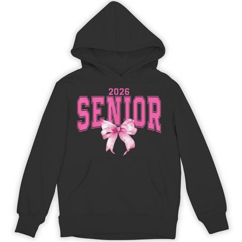Retro Senior 2026 Class Of 2026 Coquette Pink Bow Graduation Unisex Hoodie - Best Gift Smart