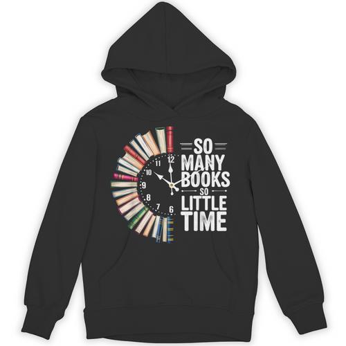 Retro So Many Books Little Time Book Clock Reading Unisex Hoodie - Bookorys