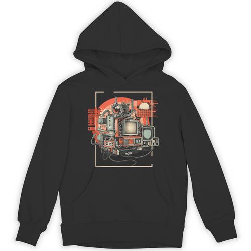 Retro Tech Stack 80s 90s Nostalgia Analog TV Cameras Unisex Hoodie - Figerry