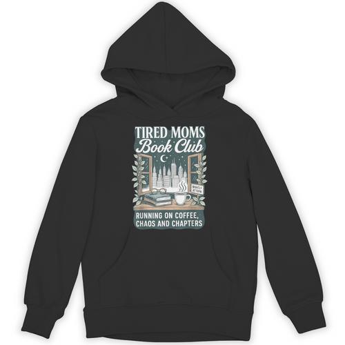 Retro Tired Moms Book Club Bookish Booktrovert Mother's Day Unisex Hoodie - Bookorys AU