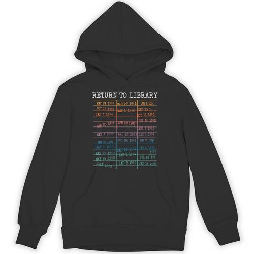 Return To Library Card Book Due Date Bookish Reading Unisex Hoodie - Bookorys