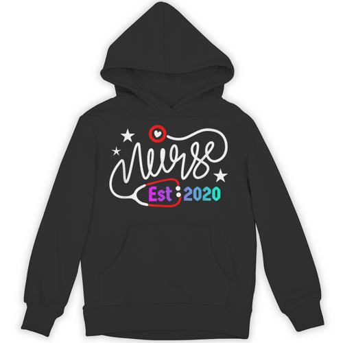 RN New Nurse Est 2020 Cute Nursing School Graduation 2K20 Unisex Hoodie - Best Gift Smart