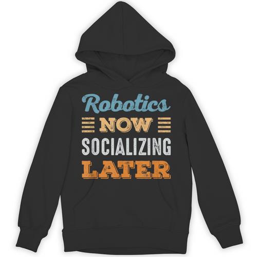 Robotics Now Minimal Socializing Introvert Vintage Unisex Hoodie - Raresse