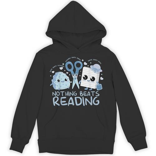 Rock Paper Scissors Nothing Beats Reading Book Lover Unisex Hoodie - Bookorys