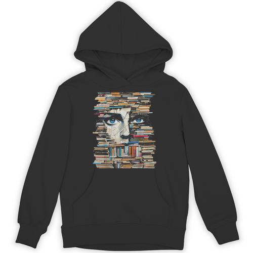 RtY Book Man Graphic Eyes Colorful Art Small Unisex Hoodie - Bookorys UK