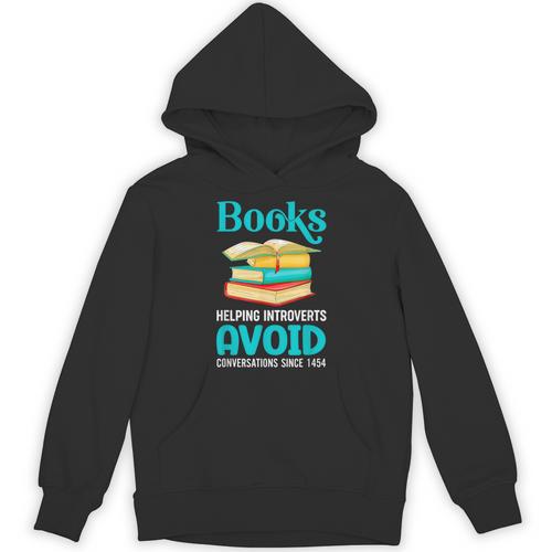 Sarcastic Books Anti Social Introvert Book Conversation Unisex Hoodie - Raresse