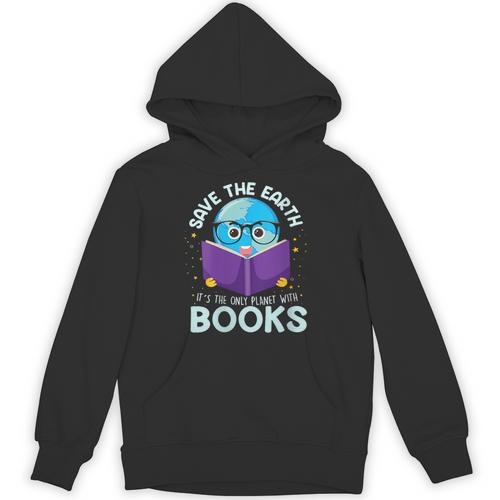 Save Earth It´s Only Planet With Books Reader Earth Day Unisex Hoodie - Bookorys CA