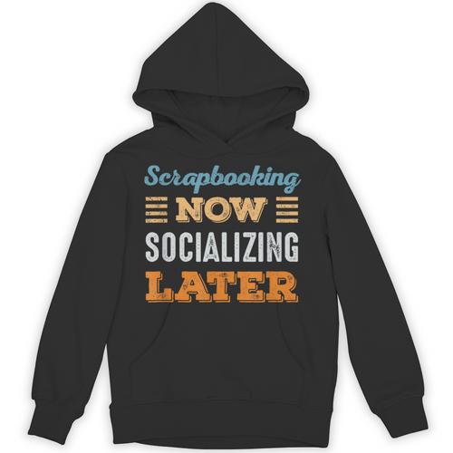 Scrapbooking Now Minimal Socializing Introvert Vintage Unisex Hoodie - Raresse